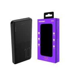 DENMEN POWER BANK DP05 CON PUERTOS USB DOBLES 2.1A 10000MAH NEGRO